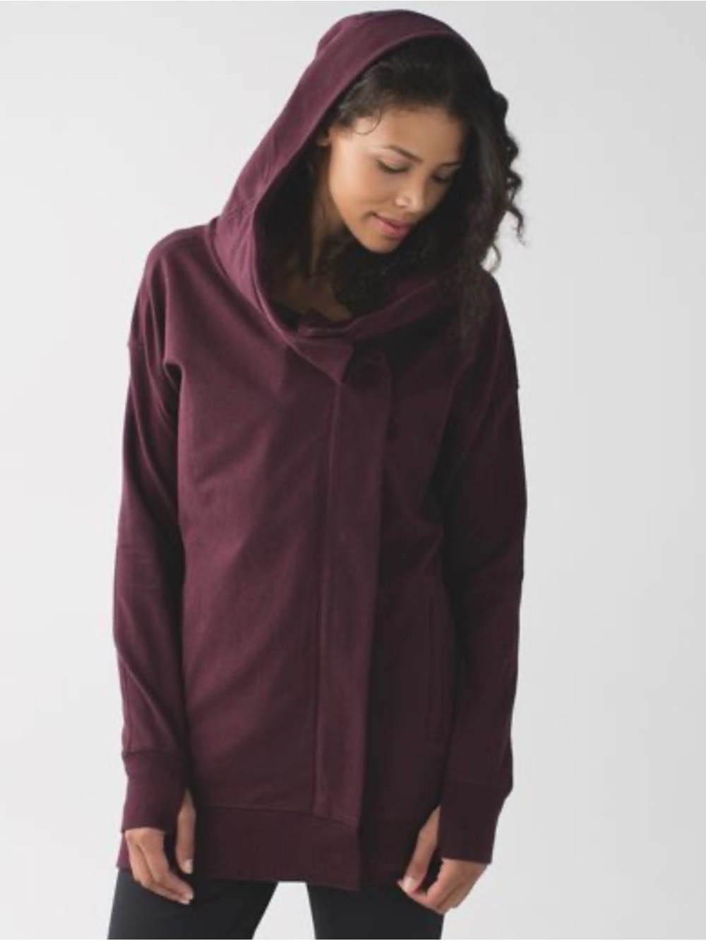 Lululemon Wrap Up Women's Hooded Jacket Sweatshirt - Burgundy Sz 2